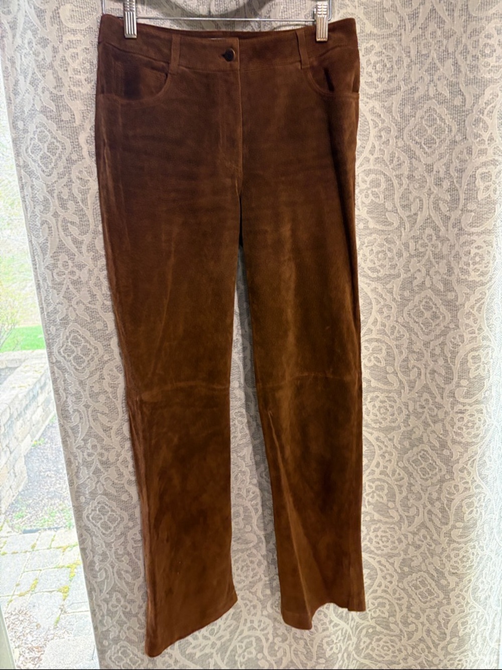 Ann Taylor Loft Brown Straight-Leg leather Pants